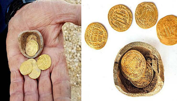 खुदाई के दौरान मिली सोने के सिक्कों से भरी 1200 साल पुरानी गुल्लक 