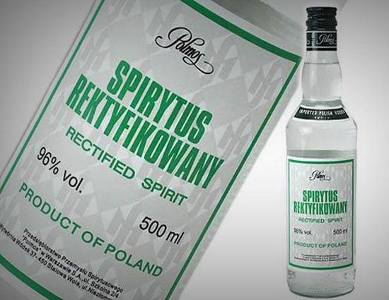 Alcohol,Spirytus Rektyfikowany,Everclear,Bruichladdich X4-1 Quadrupled whisky,Pincer Vodka,Balkan,Good ol Sailor Vodka,Sunset Rum,Devil Springs Vodka,Bacardi 151,Absinthe
