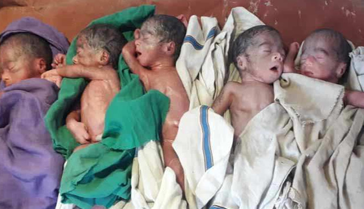 normal delivery of five babies,mother gives birth to five babies,chc barabanki,weird news ,एक साथ महिला ने पांच बच्चों को दिया जन्म, सभी अंडरवेट