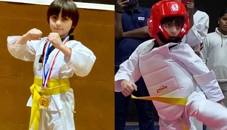 PICS- Shah Rukh Khan shares son AbRam's Taekwondo moment