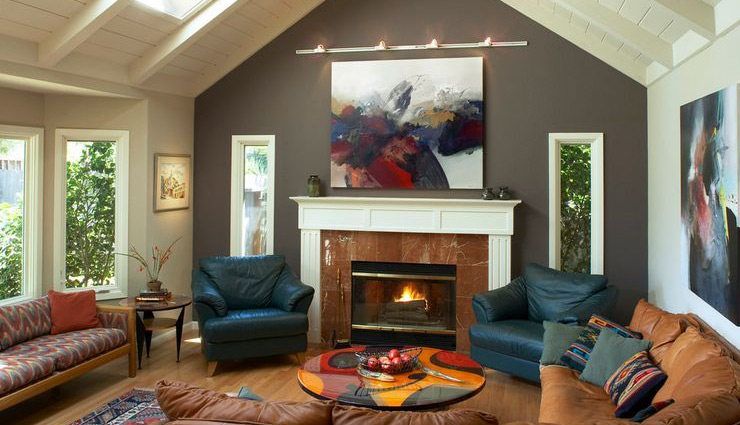 colors to your house,household tips,accent wall,fabric wall,wallpaper,bookcase backs,painting furniture