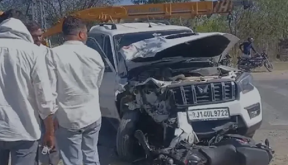 सीकर के श्रीमाधोपुर में दर्दनाक सड़क हादसा, बाइक-स्कॉर्पियो की टक्कर में युवक की मौत