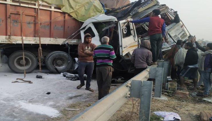 नागौर : हाईवे पर हुई ट्रक और ट्रेलर की भिड़ंत, ट्रेलर ड्राइवर और उसके साथी की मौत