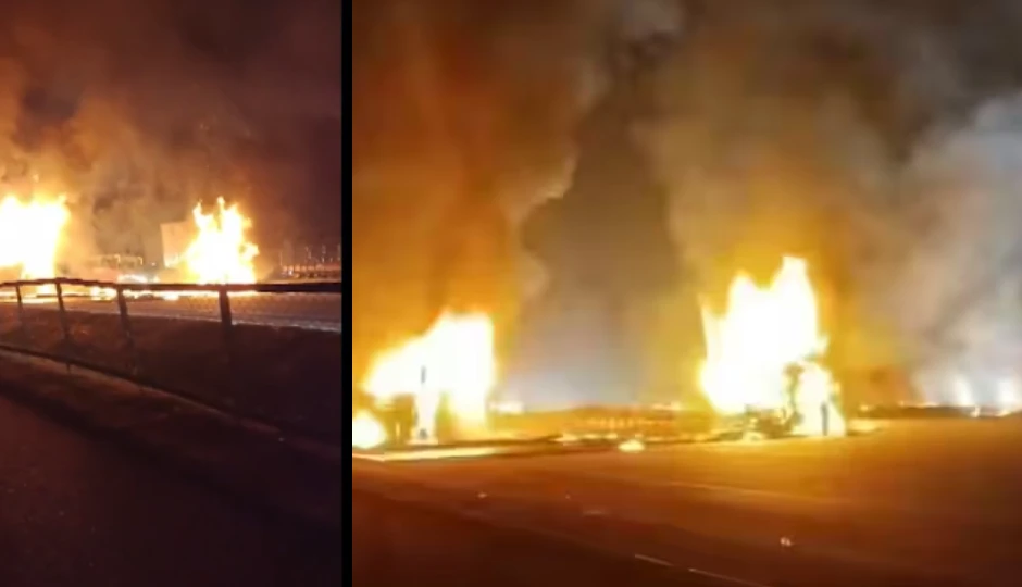 कर्नाटक में भीषण सड़क दुर्घटना: बस-ट्रक की टक्कर से भड़की आग, 12 से अधिक यात्रियों की जिंदा जलकर मौत