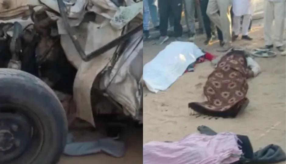 नोखा–सीकर स्टेट हाईवे पर भीषण सड़क हादसा, चूरू के बीदासर में कार और ट्रेलर की टक्कर, 4 की मौत, 4 की हालत नाजुक