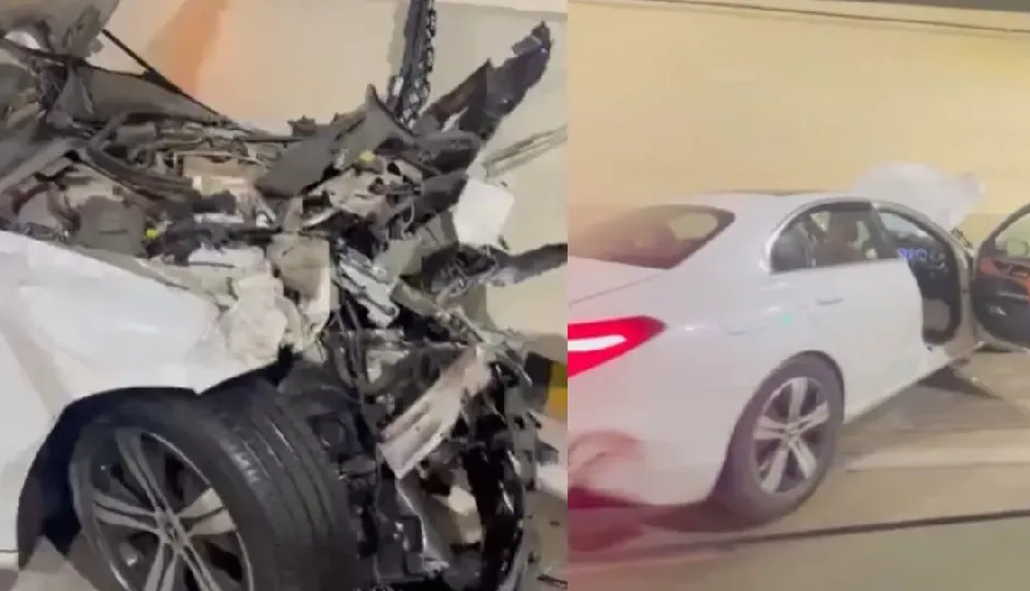 नाबालिग के हाथों मर्सिडीज की रफ्तार बनी आफत, मुंबई कोस्टल रोड टनल में भीषण हादसा, महिला गंभीर घायल