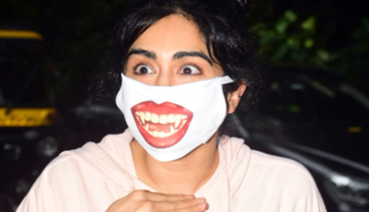 adah sharma,adah sharma funky dracula mask,entertainment