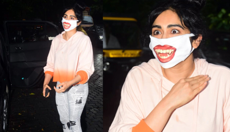 adah sharma,adah sharma funky dracula mask,entertainment