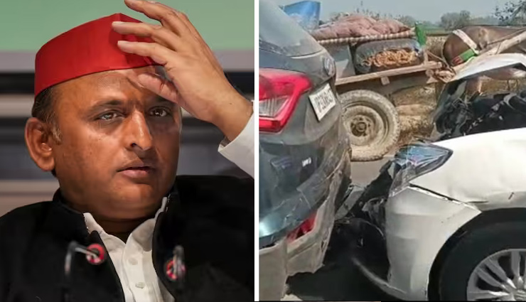 हादसा का शिकार हुआ अखिलेश यादव का काफिला, 6 गाड़ियां आपस में टकराईं