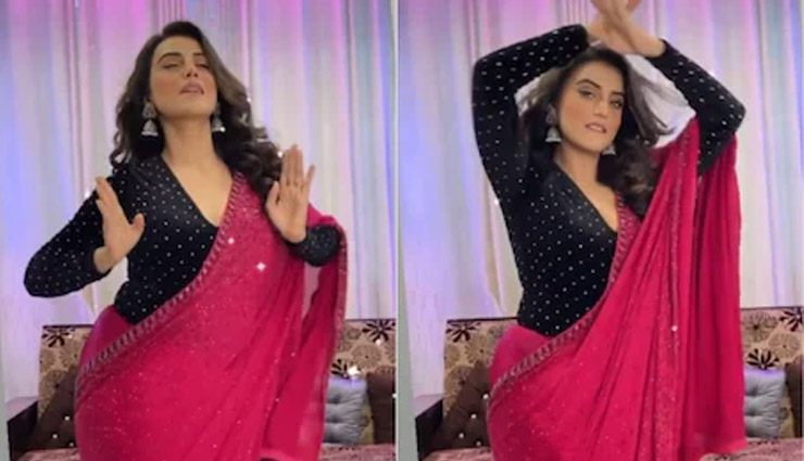 Entertainment bhojpuri actress akshara singh dance video viral on social media 172464 लाल साड़ी में अक्षरा सिंह ने लगाए ऐसे ठुमकें, सोशल मीडिया पर वायरल हुआ वीडियो, मिले 1 मिलियन ...