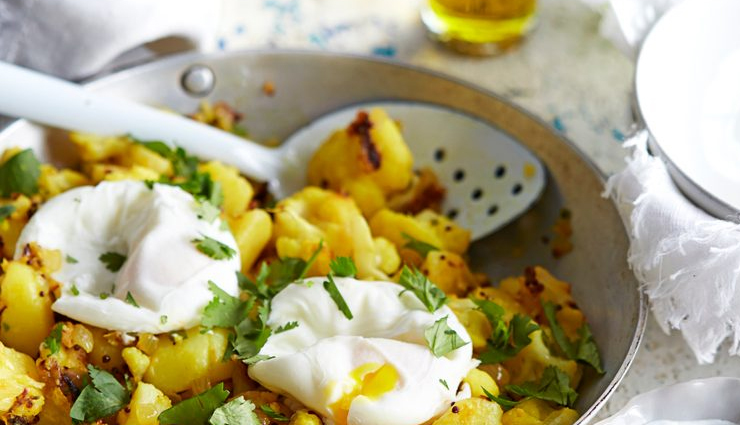 Recipe - Aloo Gobi with Poached Eggs