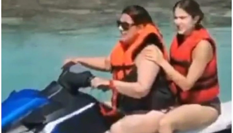 अमृता सिंह ने सारा अली खान को बैठाकर चलाई जेट स्की, वीडियो हुआ वायरल