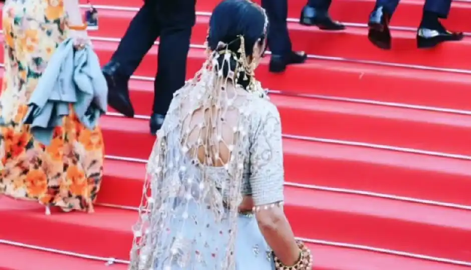 cannes film festival 2026,anjali fogat,premanand maharaj,red carpet fashion,indian culture at cannes,sanatan dharma,bollywood fashion news,urvashi rautela cannes,spiritual fashion statement,celebrity style cannes
