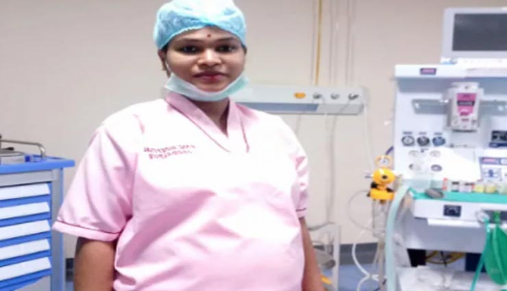 9 माह की गर्भवती होने के बाद भी महिला निभा रही हॉस्पिटल में ड्यूटी का फर्ज, बनी मिसाल