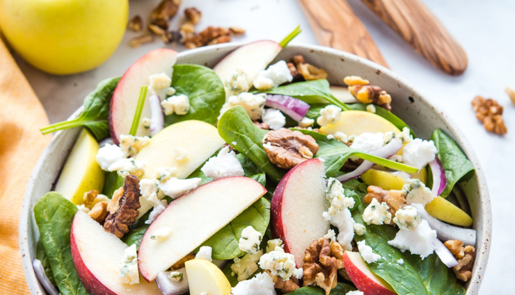 apple and walnut salad,salad recipe,healthy salad,breakfast recipe