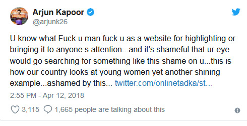 arjun kapoor lashes out at website,calling jhanvi sexy,arjun kapoor,jhanvi kapoor,entertainment news