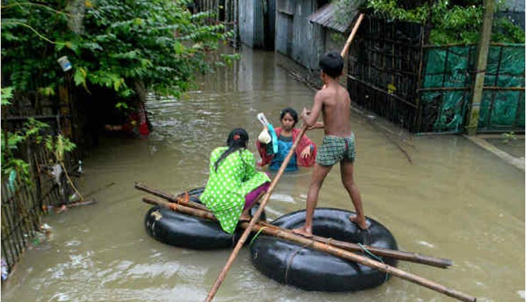 assam,flood,brahmaputra river,kaziranga national park ,असम में बाढ़, असम बाढ़ 2019, पीएम मोदी