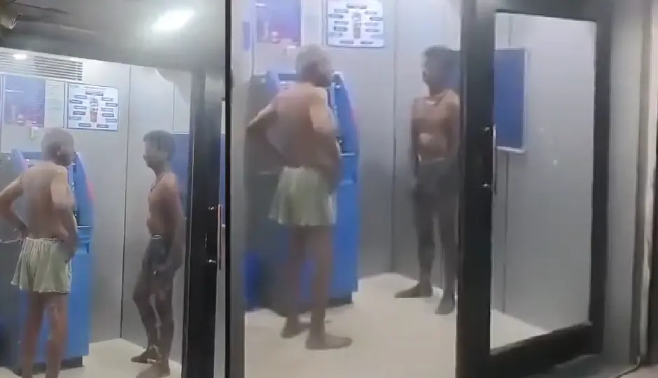 लखनऊ के ATM में दिखा अनोखा नज़ारा, दो लोगों का वीडियो सोशल मीडिया पर तेजी से वायरल