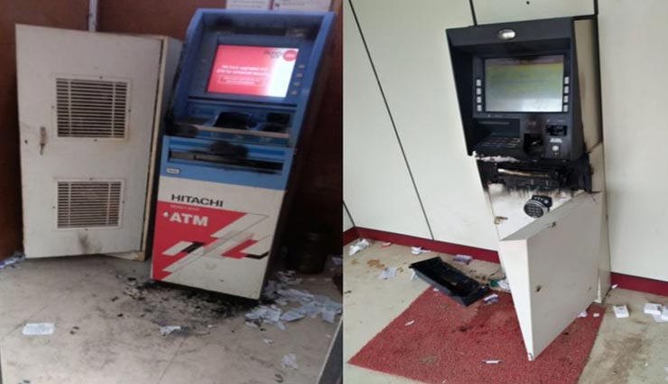 हिंडौनसिटी : ATM लूटने की कोशिश हुई नाकाम तो किया आग के हवाले