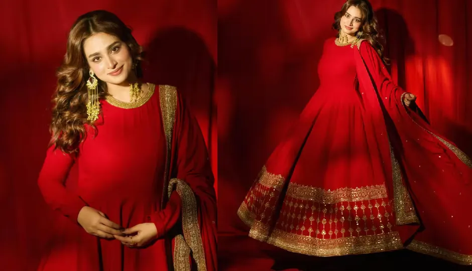 ईद पर आयशा खान का रॉयल अंदाज, रेड अनारकली में लूटी लाइमलाइट