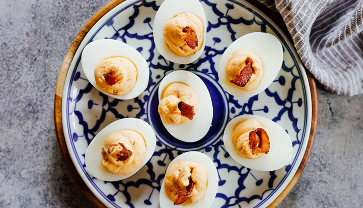 spicy bacon deviled eggs recipe,easy recipe,benefits of mayonnaise,hunger struck,food