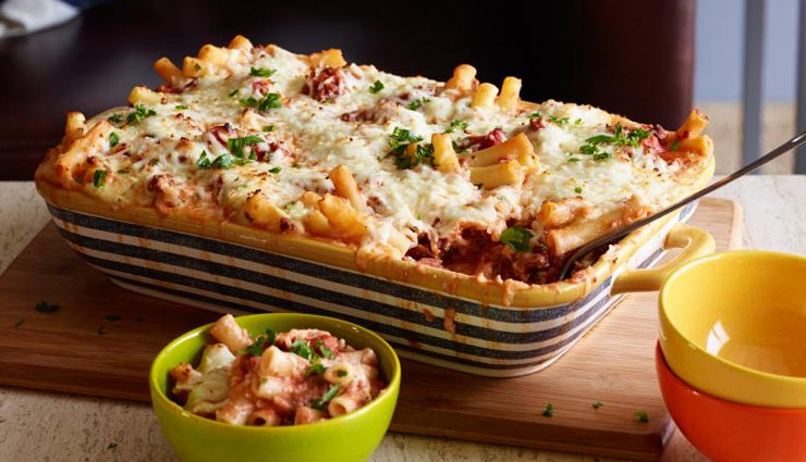 home baked ziti,ziti recipe,baking recipe,snacks recipe,non veg recipe