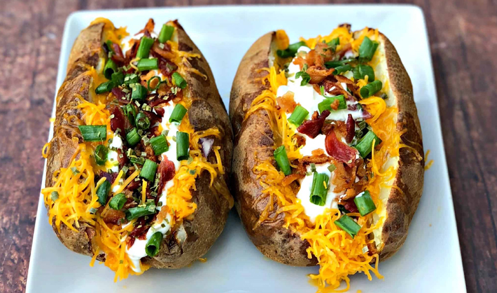 perfect for evening snack baked potatoes,food,easy recipe