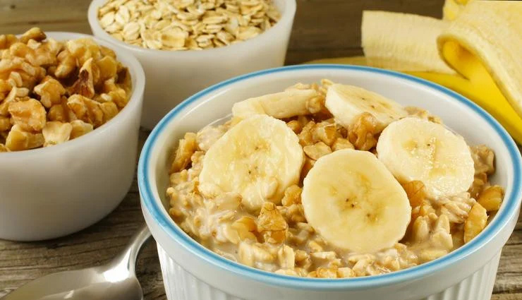 banana nut overnight oats with walnuts,hungers truck,food,easy recipe