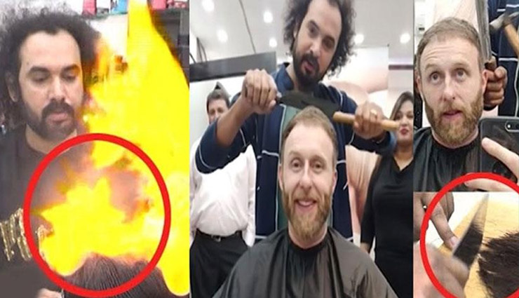 कैची-कंघी से नहीं हथोड़े और कुल्हाड़ी से इस सैलून में कटते हैं बाल, देखे वीडियो