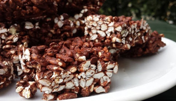 raisin chocolate and puffed rice bars,breakfast recipe,recipe