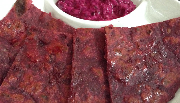 stuffed beetroot paratha,beetroot recipe,paratha recipe,main course recipe