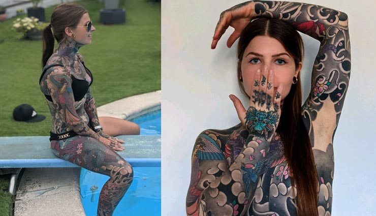 टैटू बनवाने के लिए इस लड़की ने खर्च कर डाले 20 लाख रुपये, हर एक अंग पर बनी आकृति