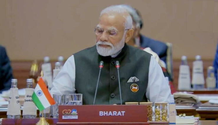 G-20 बैठक में पीएम मोदी के सामने नेमप्लेट पर लिखा दिखा भारत, आधिकारिक दस्तावेजों में भी भारत