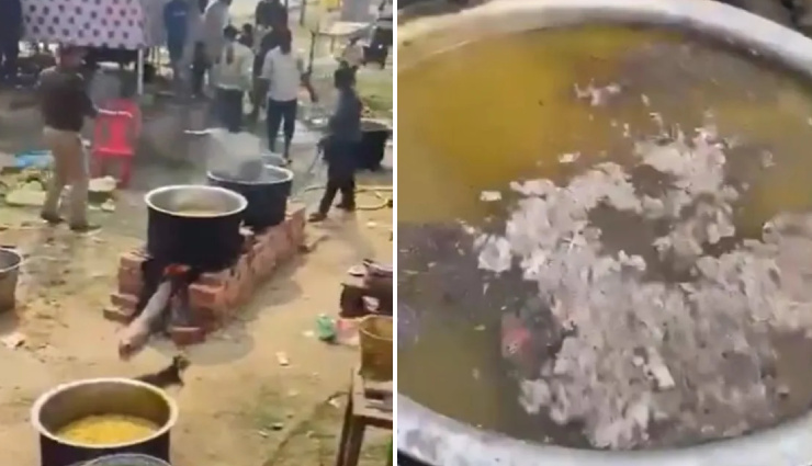 महाकुंभ: पुलिसकर्मी ने भंडारे के भोजन में मिला दी राख,  देखें वीडियो
