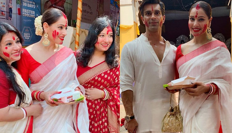 bipasha basu with karan singh grover,bipasha basu video,bipasha basu first sindoor khela,bipasha basu news in hindi,entertainment,bollywood news in hindi