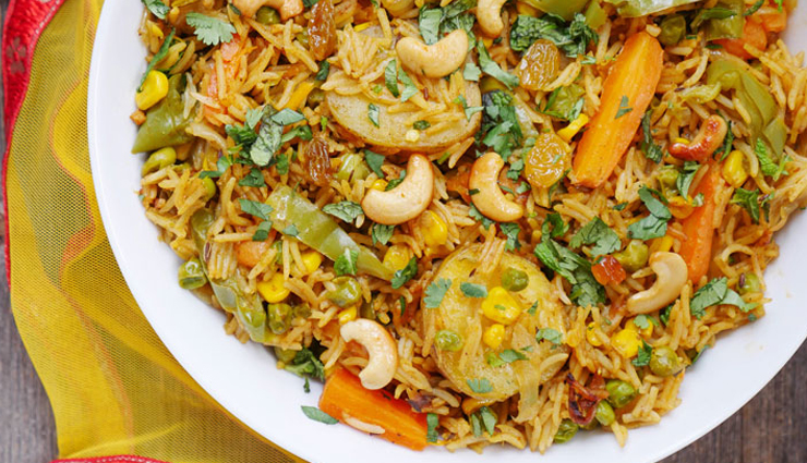 soya and baby corn dum biryani,biryani recipe,main course recipe