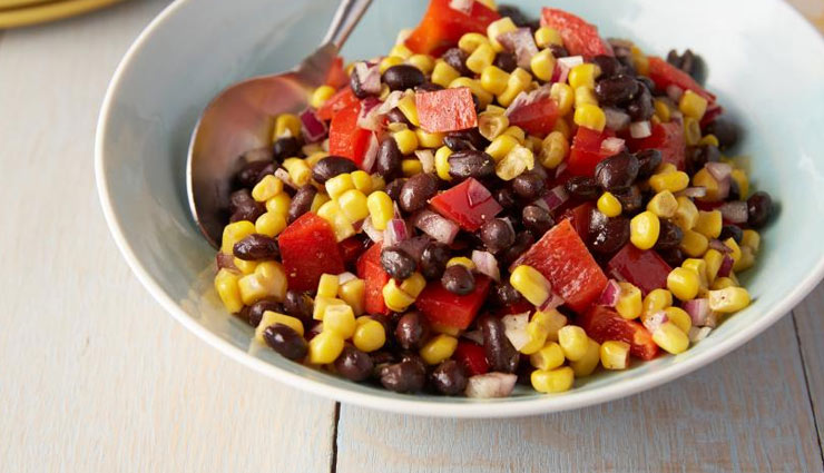 black bean and corn salad,salad recipe,healthy recipe,snacks recipe