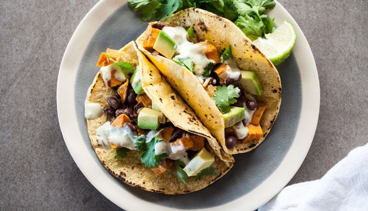 sweet potato and black bean tacos,tacos recipe,snacks recipe