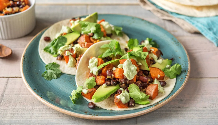 sweet potato and black bean tacos,tacos recipe,snacks recipe