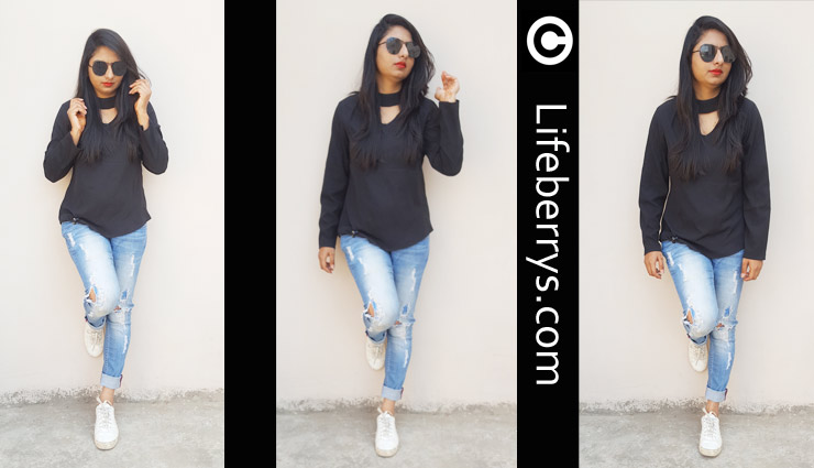 style black top,fashion tips for black tee,different ways to wear black tee,fashion tips