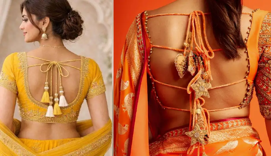 saree blouse designs 2026,trending blouse designs,bridal blouse designs,cocktail blouse styles,corset blouse,halter neck blouse,cape blouse,queen anne neckline,dori back blouse,pearl blouse design
