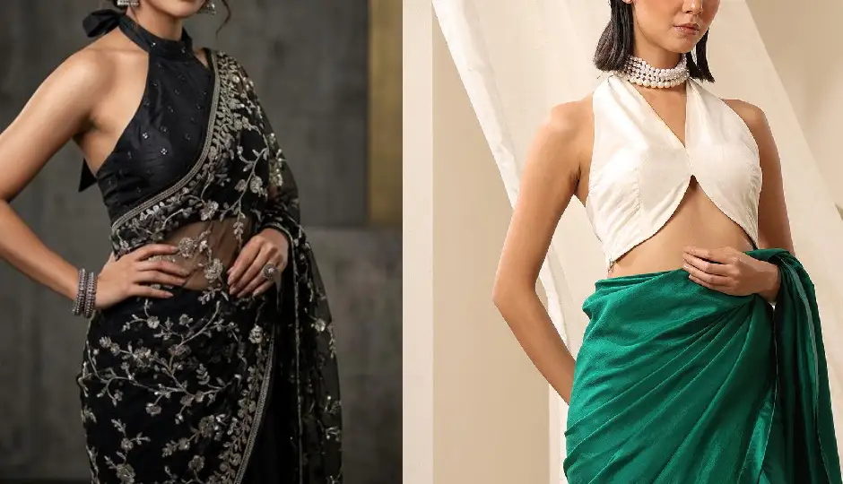 saree blouse designs 2026,trending blouse designs,bridal blouse designs,cocktail blouse styles,corset blouse,halter neck blouse,cape blouse,queen anne neckline,dori back blouse,pearl blouse design