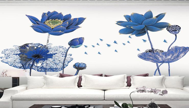 home decoration,wall decoration,wallpaper decoration,lotus flower wallpaper designs