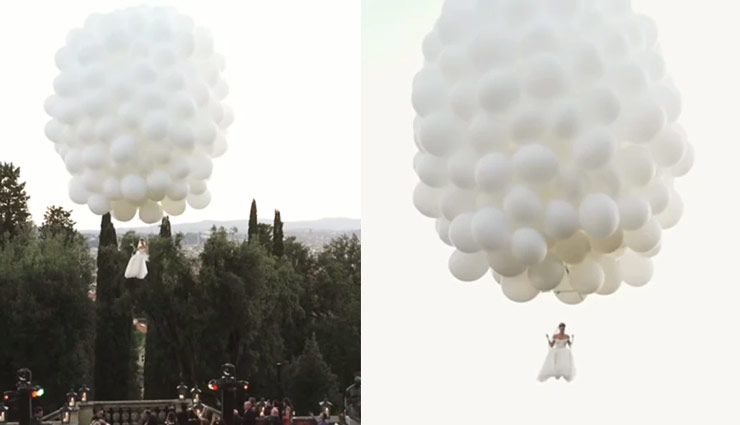 गुब्बारों के झूले पर बैठकर आई दुल्हन, देखें ब्राइडल एंट्री का ये शानदार वीडियो