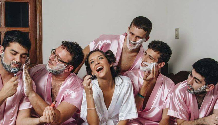 bride who did wedding shoot with her brothers,concept of wedding photoshoot,amazing wedding shoot,bridal photoshoot,bride with her bridesmaid