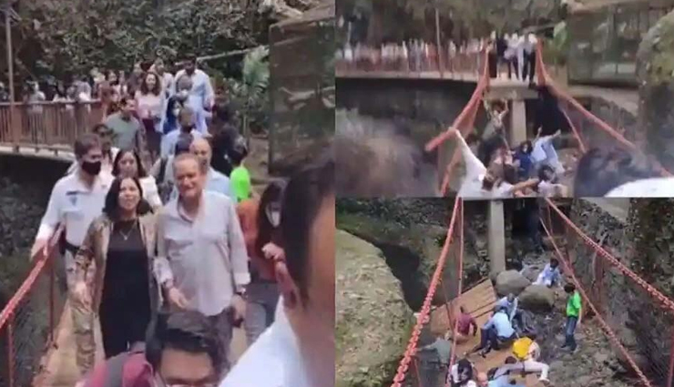 VIDEO : उद्घाटन करते ही कुछ सेकंड में बह गया नया पुल, नजारा कर देगा आपको भी हैरान 