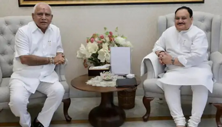 कर्नाटक : इस्तीफे की अटकलों के बीच नड्‌डा से मिले CM येदियुरप्पा, गृह मंत्री शाह से भी करेंगे मुलाकात