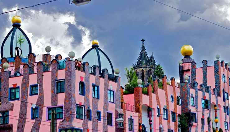 buildings created by hundertwasser,hundertwasser,waldspirale,hundertwasserhaus,quixote winery,the hundertwasser house of plochingen,hundertwasser in den wiesen,green citadel