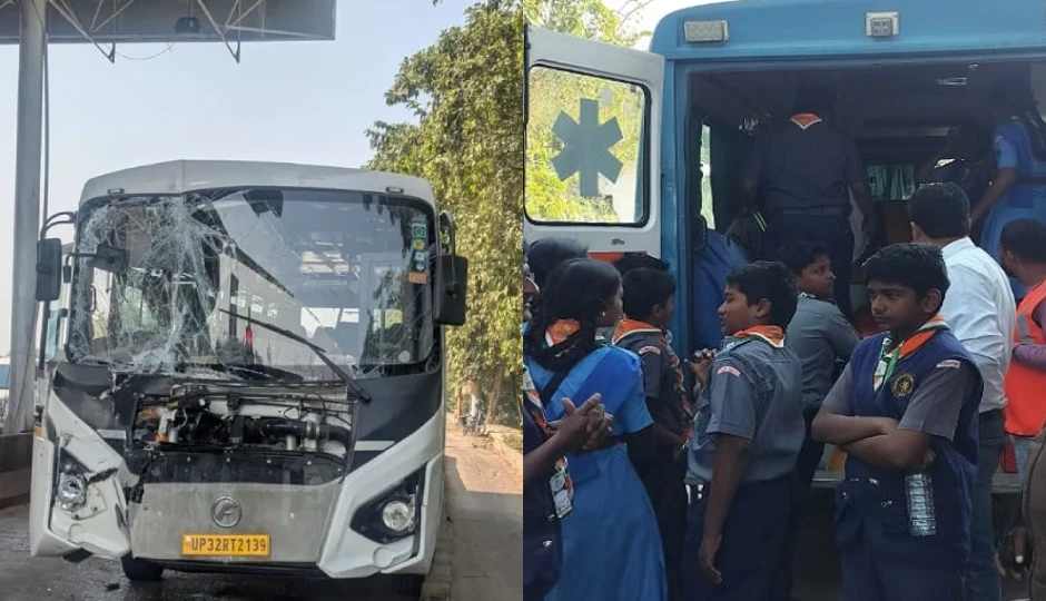 बाराबंकी में सड़क हादसा, अयोध्या दर्शन जा रही स्काउट-गाइड बस ट्रक से टकराई, चार बच्चे घायल