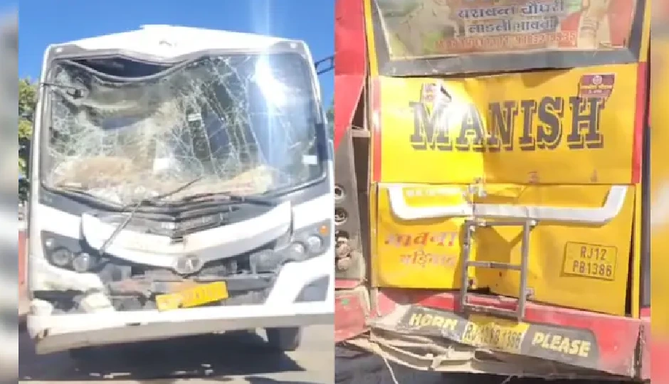 अजमेर में दो बसें भिड़ीं, करीब 15 यात्री घायल, लापरवाह ड्राइवर पर लोगों ने जताया गुस्सा